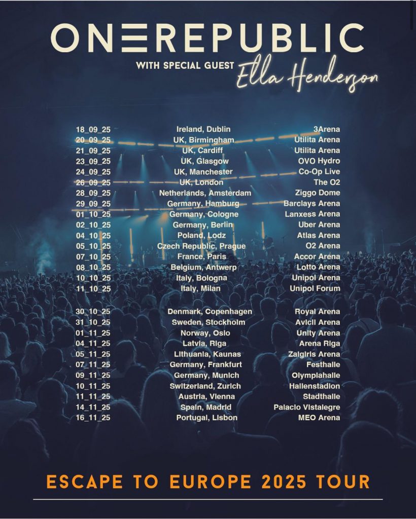 OneRepublic Escape to Europe 2025 Tour