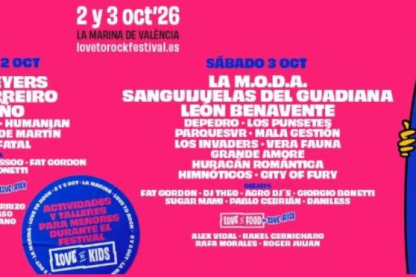 Love to Rock 2026 regresa a València con un cartel inmejorable